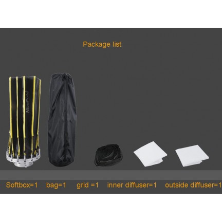 NiceFoto LED-Φ60g Quick Set-up Parabolic Softbox With Grid 60cm