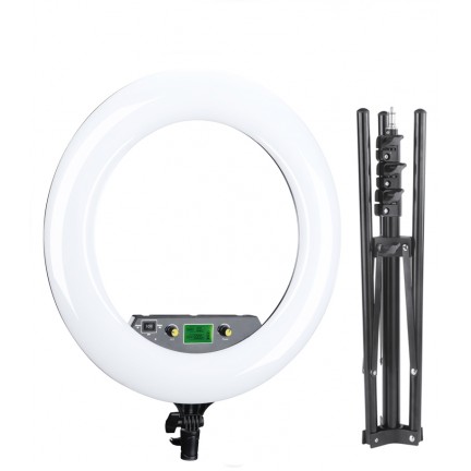 NiceFoto LR-480AII 50W 18″3200-6500K Dimmable Diva LED Ring Light with Stand