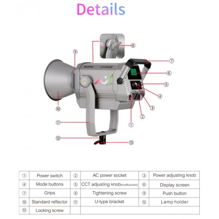 NiceFoto LV-3000C RGBWW Color 300W LED Video Light
