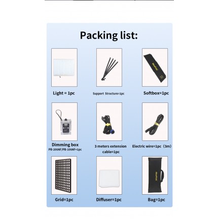 NiceFoto FB-1000A 100W Bi-Color Folding Fabric LED Light