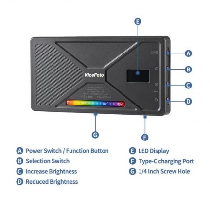 NiceFoto TC-225 Pro 10W RGB Pocket Light