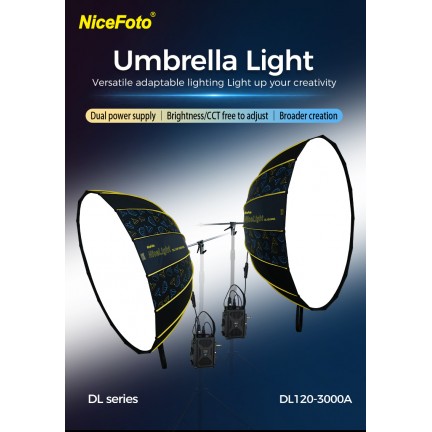 NiceFoto DL120-3000A 300W Bi-Color Umbrella Light(With Grid)