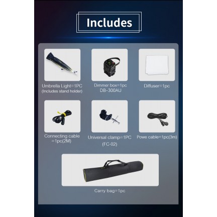 NiceFoto DL120-3000A 300W Bi-Color Umbrella Light(With Grid)