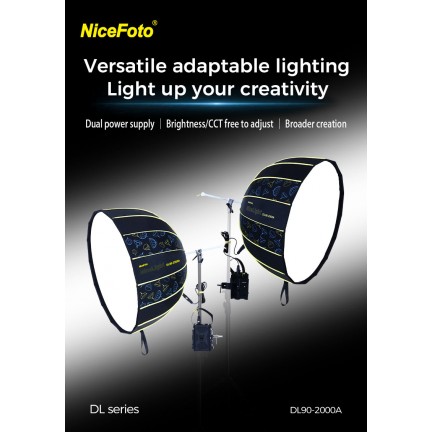 NiceFoto DL90-2000A 200W Bi-Color Umbrella Light(With Grid)
