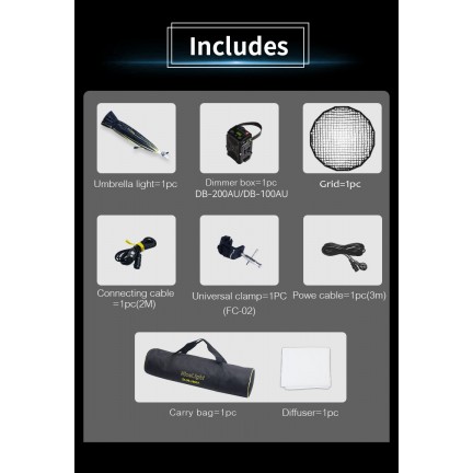 NiceFoto DL90-2000A 200W Bi-Color Umbrella Light(With Grid) NiceFoto DL90-2000A 200W Bi-Color Umbrella Light(With Grid)