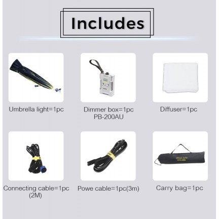 NiceFoto DF120-3000A 300W Bi-Color Umbrella Light(With Grid)