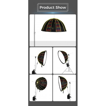 NiceFoto DL80-1000C 100W RGB Umbrella Light(With Grid)