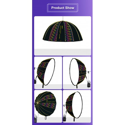 NiceFoto DL120-3000C 300W RGB Umbrella Light(With Grid)