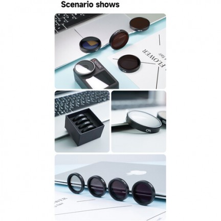 TELESIN Circular Polarizer & ND Filter Set for DJI Osmo Action 3/4