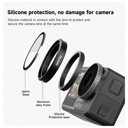 TELESIN Circular Polarizer & ND Filter Set for DJI Osmo Action 3/4