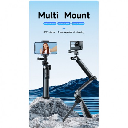 TELESIN Multifunctional Foldable Tripod Selfie Stick Mount for Action Cameras