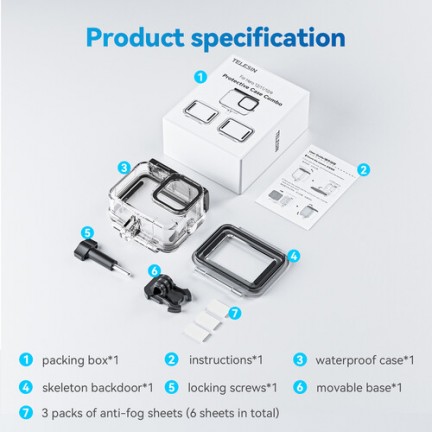 TELESIN Protective Waterproof Case Set for GoPro HERO13/12/11/10/9