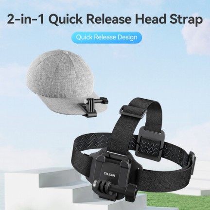 TELESIN 2-in-1 Quick Release Head Strap & Cap Clip for Action Camera