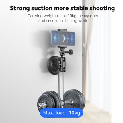 TELESIN Upgraded General Suction Cup Mount With Phone Clip