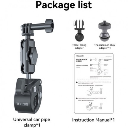 TELESIN Plastic Universal Handlebar Mount Tube Clamp