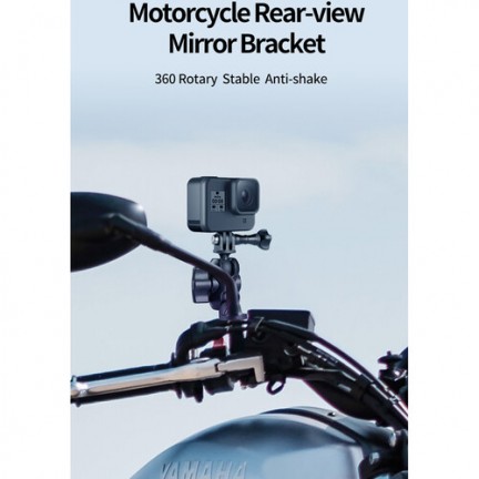 TELESIN Motorcycle Rear View Mirror Mount for GoPro/DJI Action Cameras