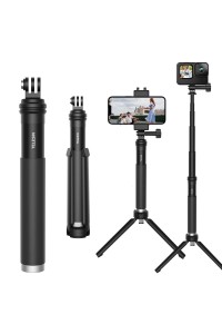 TELESIN 0.9m Extendable Aluminum Alloy Selfie Stick with Tripod and Phone Clip for GoPro