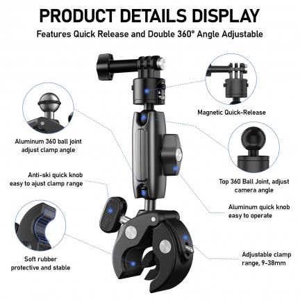 TELESIN Quick Release Universal Clamp Mount