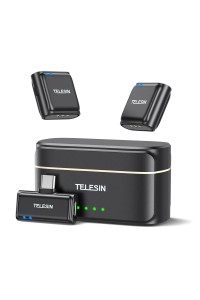 TELESIN Wireless Lavalier Microphone Compatible Type-C Devices Phone/Laptop/Camera