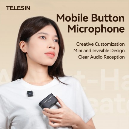 TELESIN Wireless Lavalier Microphone Compatible Type-C Devices Phone/Laptop/Camera