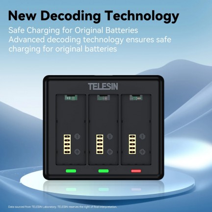 TELESIN Triple Battery Charger for GoPro Hero 13