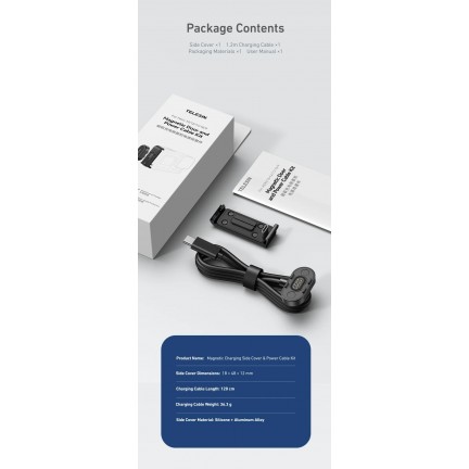 TELESIN Magnetic Door And Power Cable Kit for Hero 13/12/11/10/9