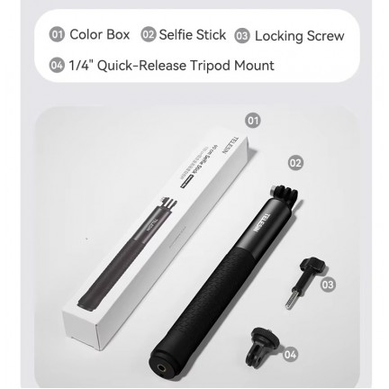 TELESIN High-Strength Aluminum Alloy Selfie Stick 90cm