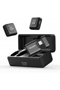 TELESIN 2in1 Wireless Lavalier Microphone with Charging Case
