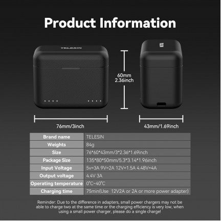 TELESIN Insta360 X5 Dual Card Slot Charging Box