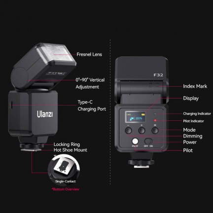 Ulanzi F32 L060GBB2 Compact Camera Flash Speedlite