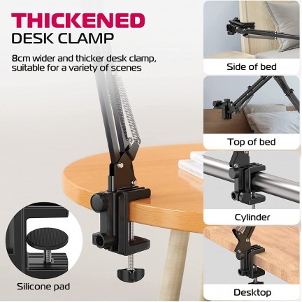 Ulanzi T2 Adjustable Tablet/SmartPhone Holder Stand for Desktops/Bedheads