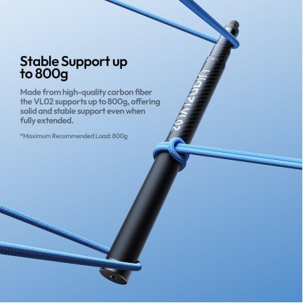Ulanzi VL02 2.7M Carbon Fiber Selfie Stick Invisible Pole for GoPro Insta360 DJI Osmo Action Camera