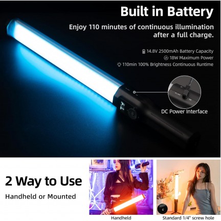 VILTROX H18 Double-Sided Bi-Color & RGB LED Tube Light (22.4")