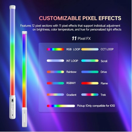 VILTROX P12 10W RGB LED Pixel Light Stick (22.76")