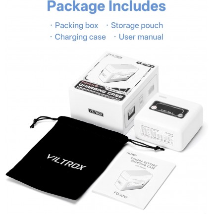 VILTROX BT-E6 Camera Battery Charging Case Power Bank for Canon LP-E6 (Battery Not Included)
