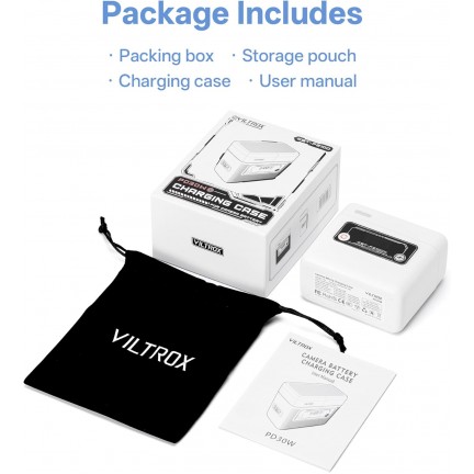 VILTROX BT-FZ100 Camera Battery Charging Case Power Bank for Sony NP-FZ100 (Battery Not Included)