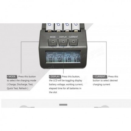 Opus BT- C700 4 Slots Intelligent AA AAA Battery Charger For NiCd NiMH Battery