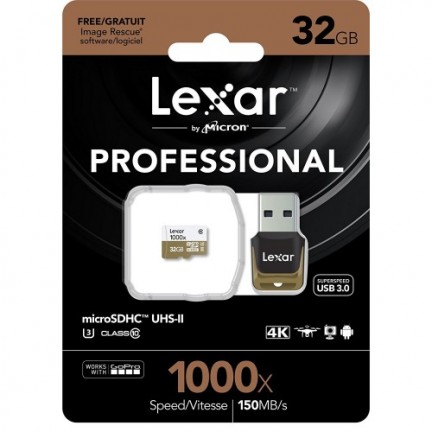 ليكسار بطاقة ذاكرة ماكرو 32 جيجا للجوالات والكاميرات 633x microSDXC 64GB UHS-II/U3