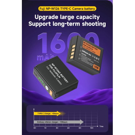NP-W126S for FUJIFILM Li-ion Rechargeable Battery with USB-C Input