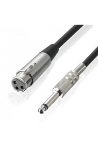 cable 1/4''Jack 6.5mm Male to XLR Female Microphone Mono Cable Foil+Braided Shielded 3M