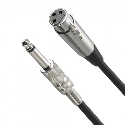 cable 1/4''Jack 6.5mm Male to XLR Female Microphone Mono Cable Foil+Braided Shielded 1.8M