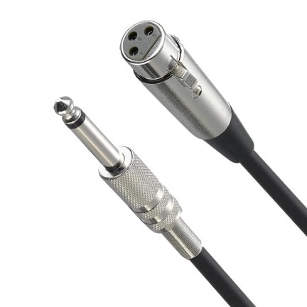 cable 1/4''Jack 6.5mm Male to XLR Female Microphone Mono Cable Foil+Braided Shielded 3M