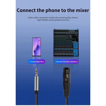 XLR to 3.5mm Audio Cable Microphone Balanced Analog Audio Cord XLR Female to AUX 3.5mm Jack for Computer Phone Speaker Amplifier 3M