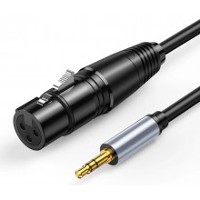 XLR to 3.5mm Audio Cable Microphone Balanced Analog Audio Cord XLR Female to AUX 3.5mm Jack for Computer Phone Speaker Amplifier 3M