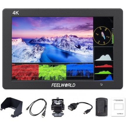 FEELWORLD T7 PLUS 7 Inch 3D LUT DSLR Camera Field Monitor with Waveform 4K HDMI Aluminum Housing