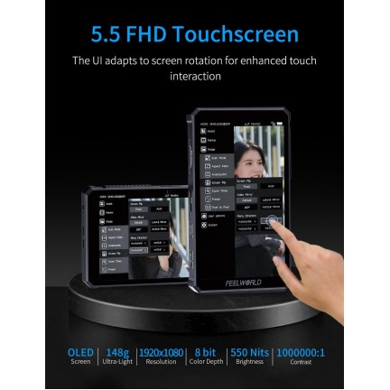 FeelWorld PS6 5.5" OLED Vertical Horizontal On-Camera Monitor