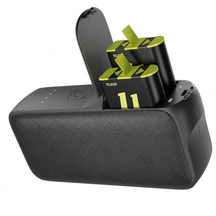 TELESIN Power Bank Storage Charging Case for GoPro Battery for GoPro Hero 12/11/10/9/8/7/6/5