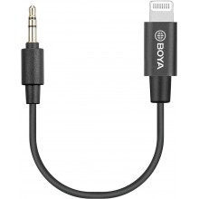 Boya BY-K1 3.5mm Male TRS 20cm Male Lightning Adapter Cable Compatible with iPhone iOS Devices