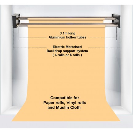 NiceFoto Electric 6 Roller Background Support System 3m - حامل 6 خلفيات كهربائي عرض 3 متر
