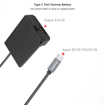 Type-C To LP-E10 LP E10 ACK-E10 DR-E10 Dummy Battery for Canon EOS 1100D 1200D 1300D 1500D 2000D 4000D